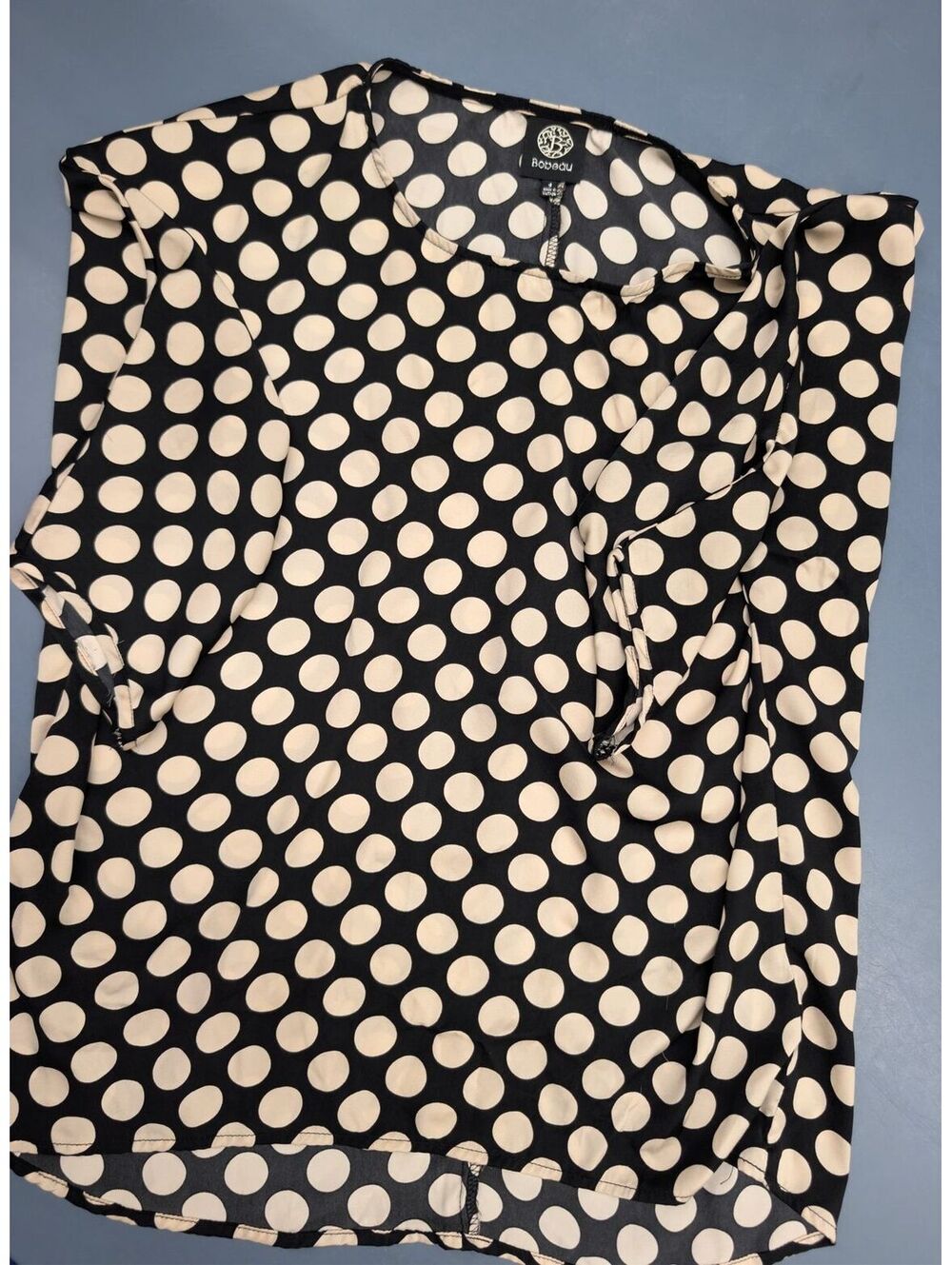 Bobeau Black and White Polka Dot Blouse Size Small